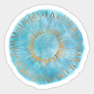 Golden Azure Sunflower Sticker